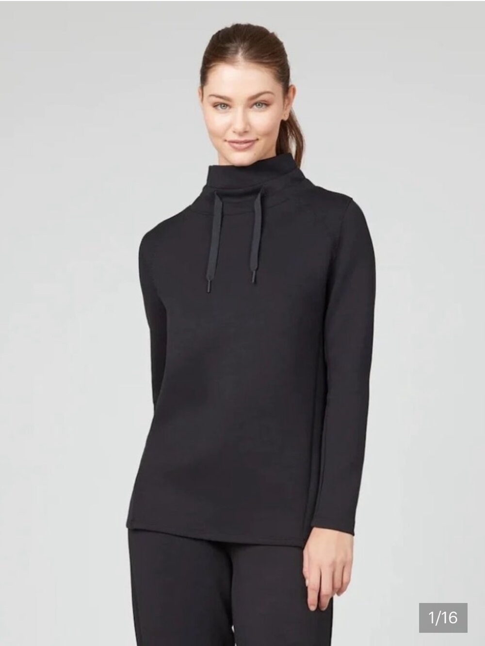 SPANX Air Essentials Got Ya Covered Funnel Neck Pullover Women’s Medium Black